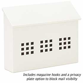 Traditional Mailbox Decorative Horizontal Style White