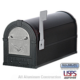 Eagle Rural Mailbox Black Silver Eagle
