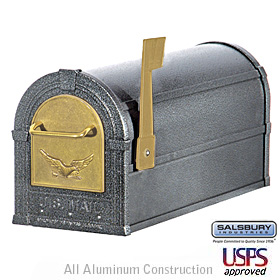 Eagle Rural Mailbox Pewter Gold Eagle