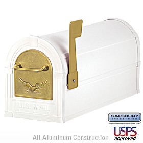 Eagle Rural Mailbox White Gold Eagle